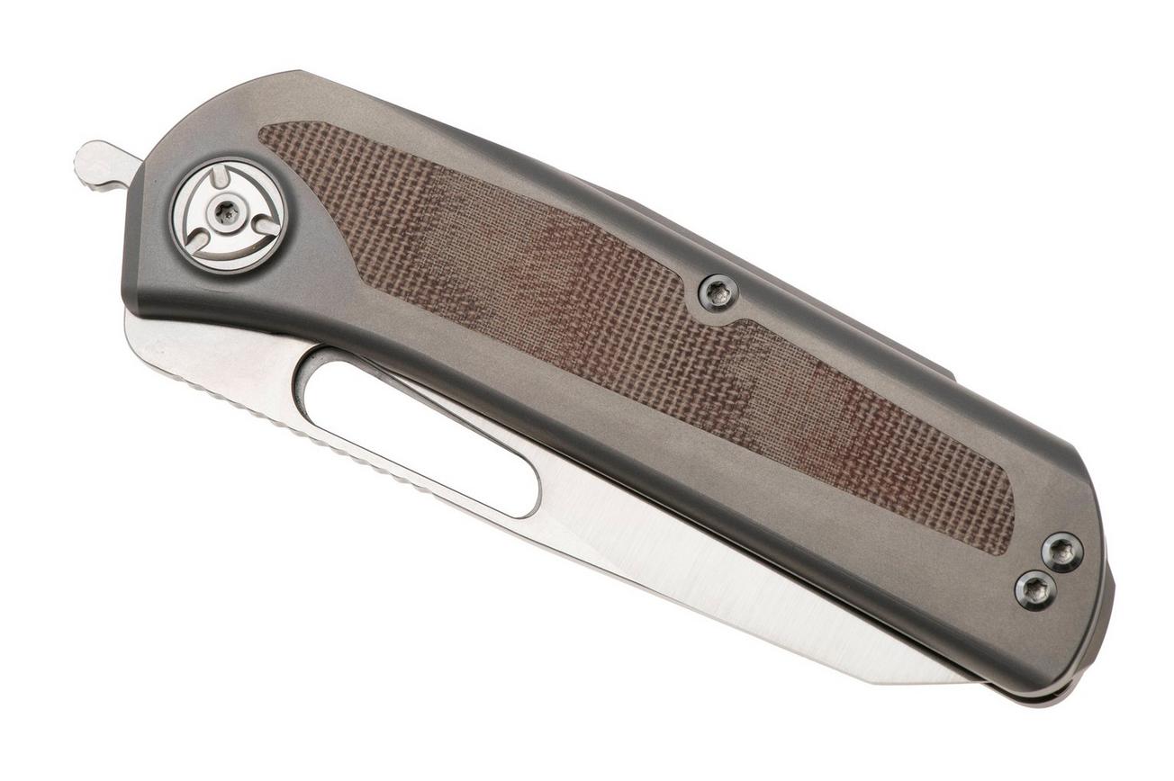 Liong Mah KUF V2 Kitchen Utility Folder, Brown Canvas Micarta zakmes