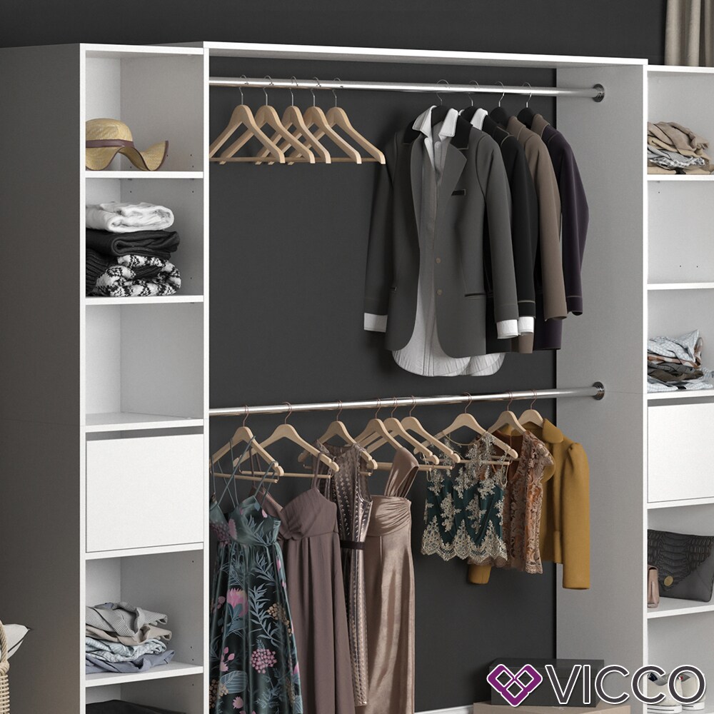 Vicco Kleiderschrank GUEST - Oberplatte Schrank Erweiterung mit Kleiderstange
