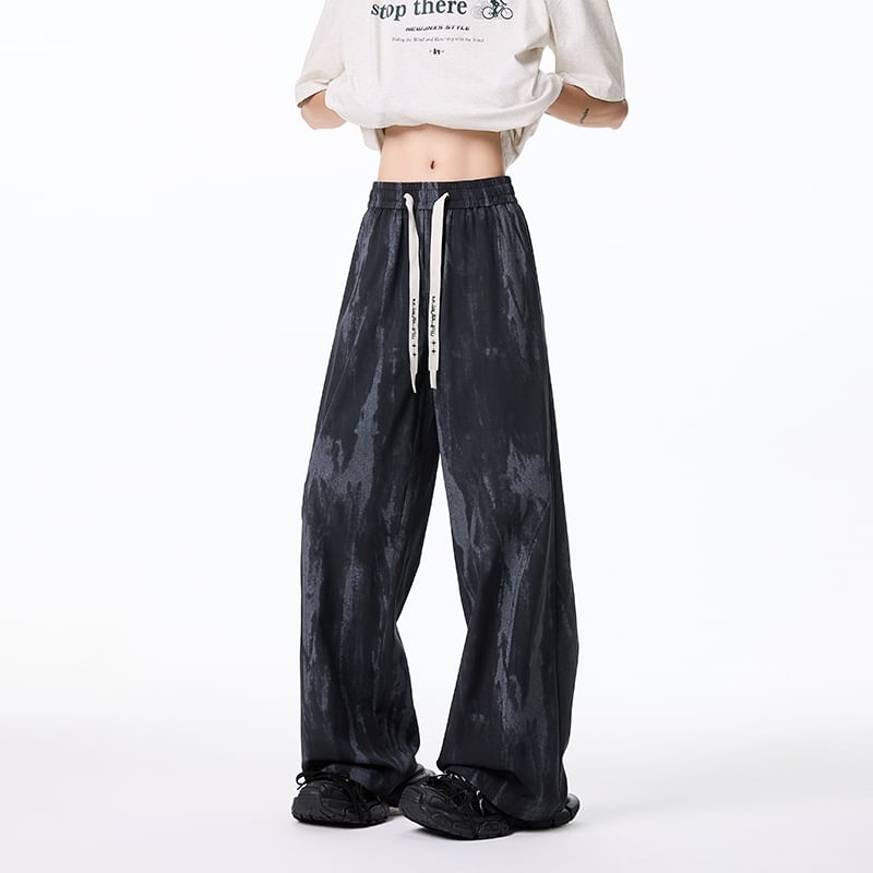 Priam - Tie Dye broek met trekkoord in de taille en rechte pijpen