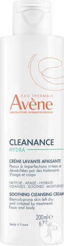 Avène Cleanance Hydra Crème Lavante Apaisante Peau À Imperfections Irritées & Déséchées 200ml