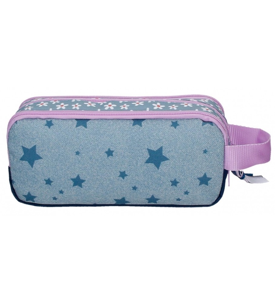 Estojo para lápis com zíper triplo estilo Minnie da Disney - Azul - 22x10x9cm -