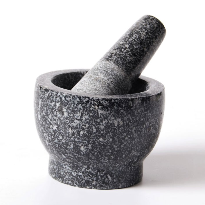 Mörser 'Cajun', grau, schwarz, Ø 9 cm, H 6,5 cm zu 13,80