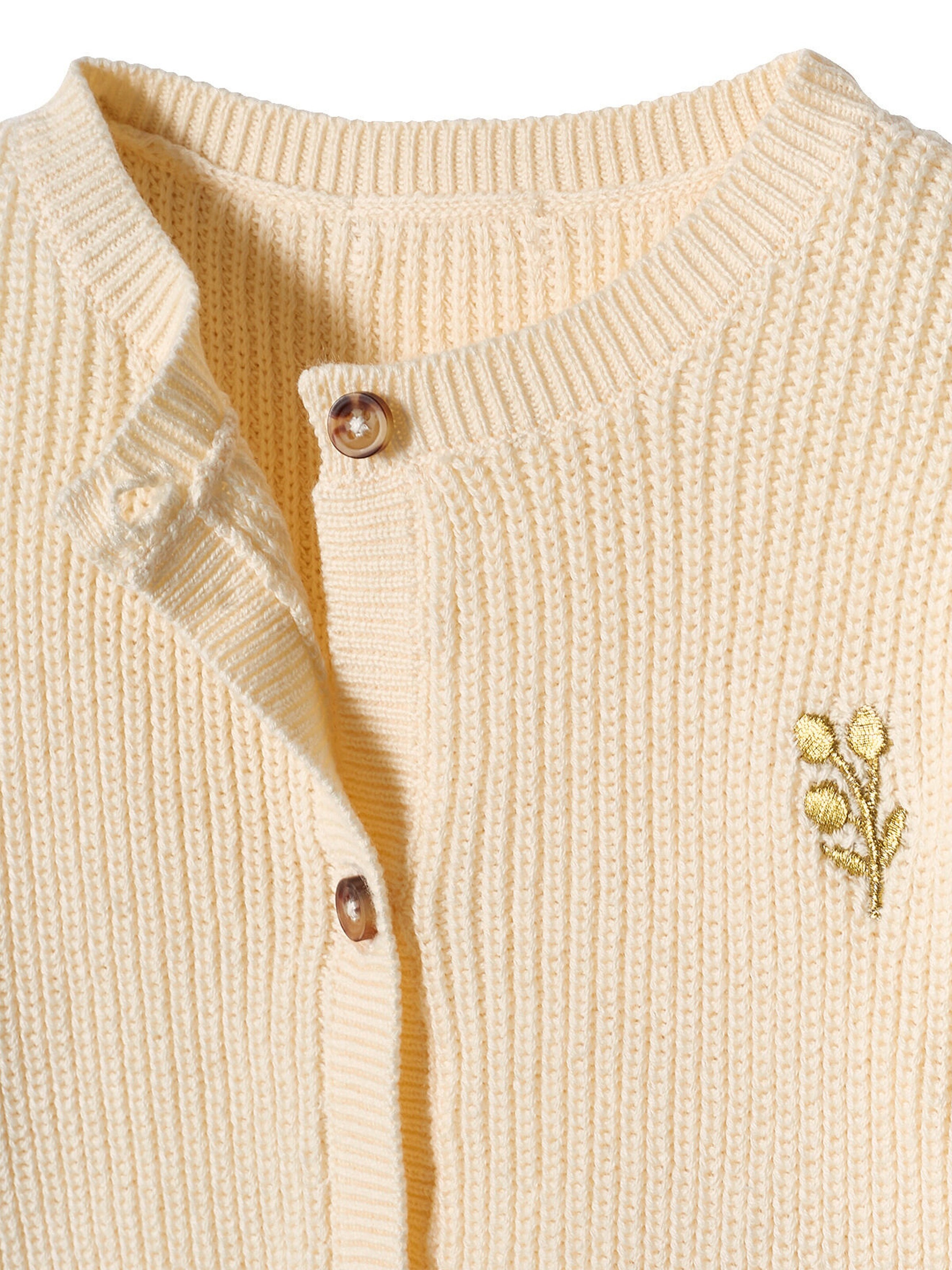 Vertbaudet Mädchen Baby Strickjacke wollweiß
