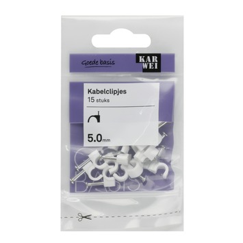 KARWEI kabelclip wit 5 mm (15 stuks)