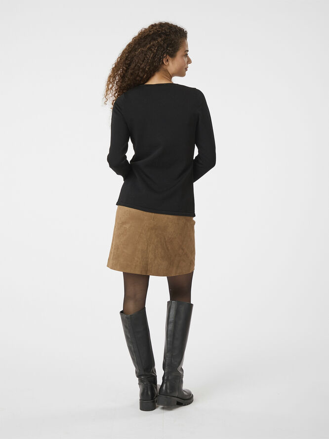 Neo Noir Hemie Faux Suede Skirt Cognac