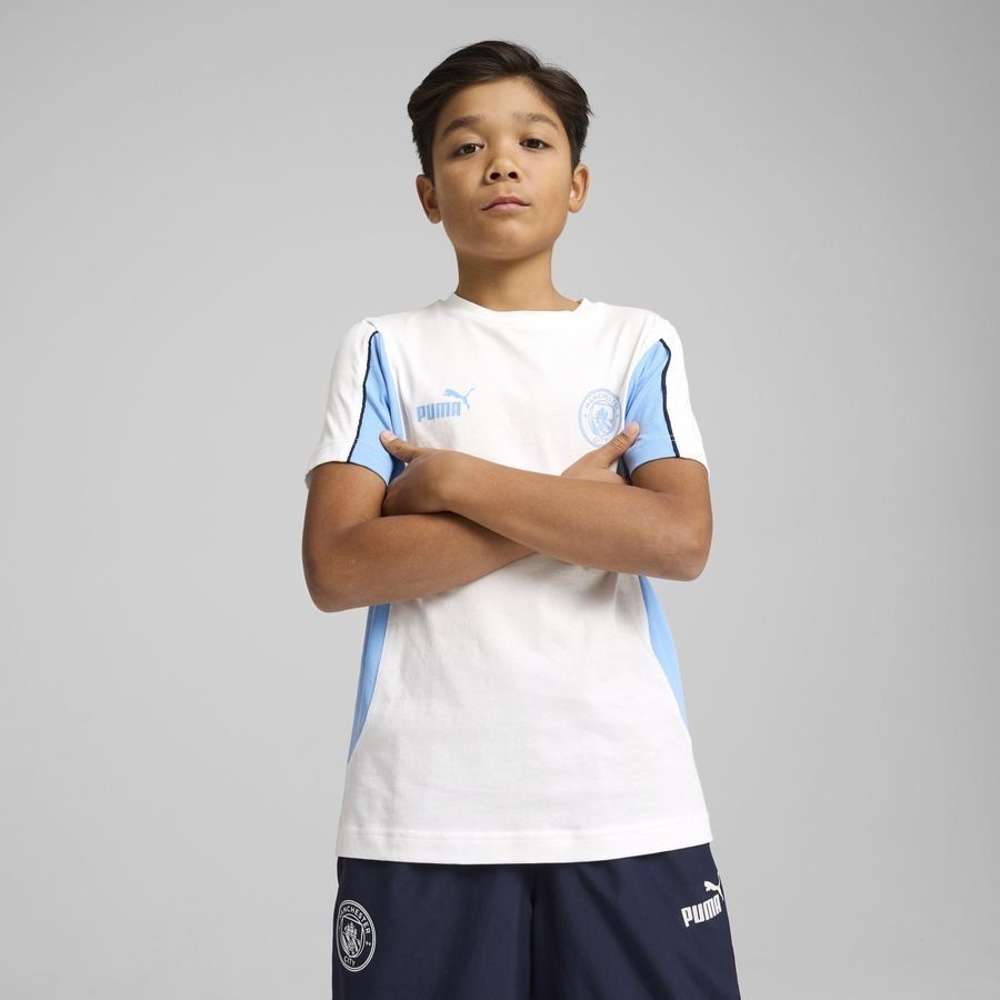 Manchester City T-Shirt FtblArchive - Blanc/Bleu Clair Enfant