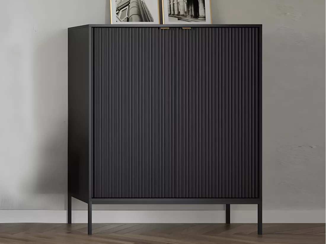 Buffet haut avec 2 portes - Noir - LIOUBA de Pascal MORABITO