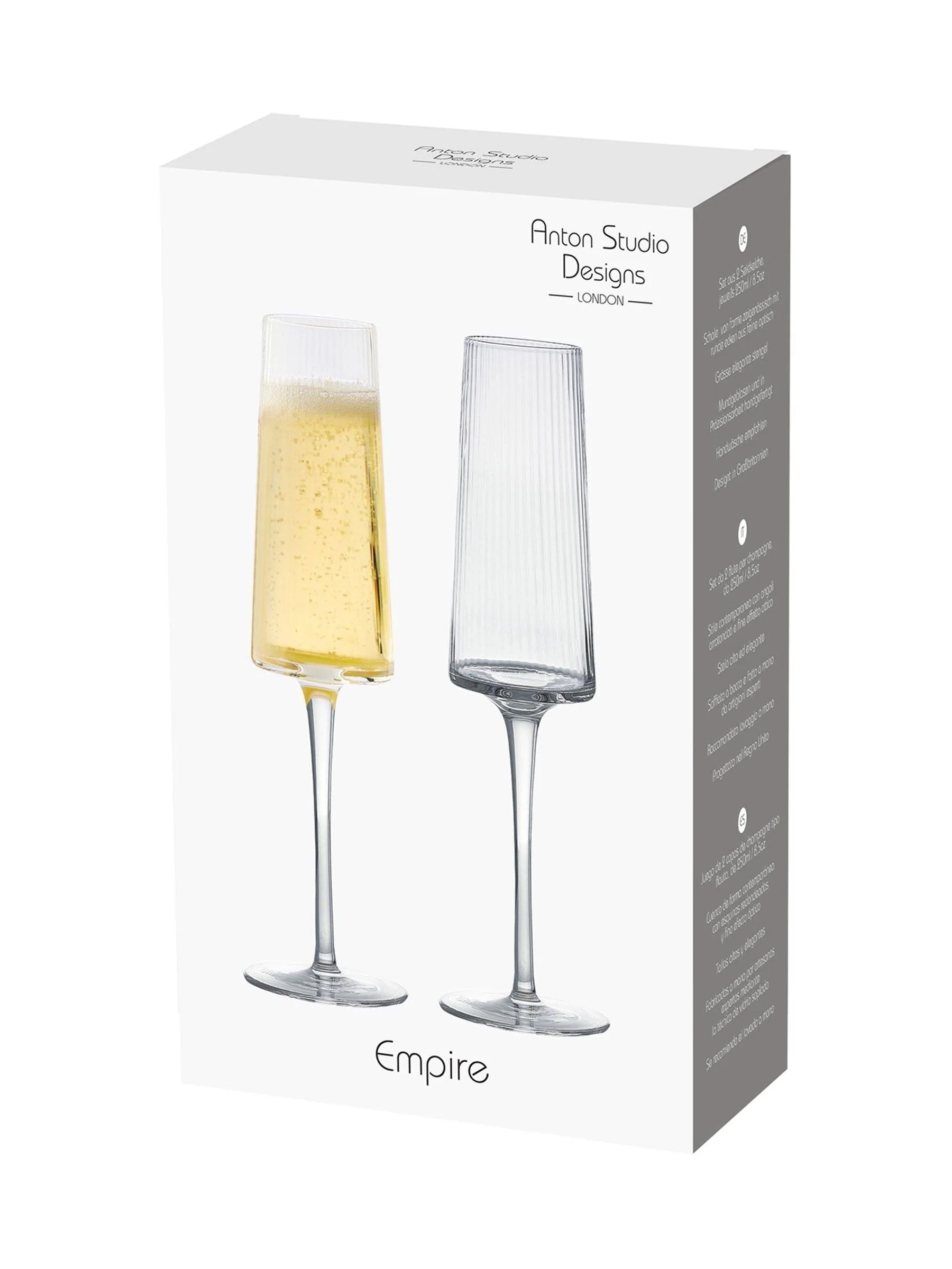 Anton Studio Designs Set of 2 Empire Champagne Saucers