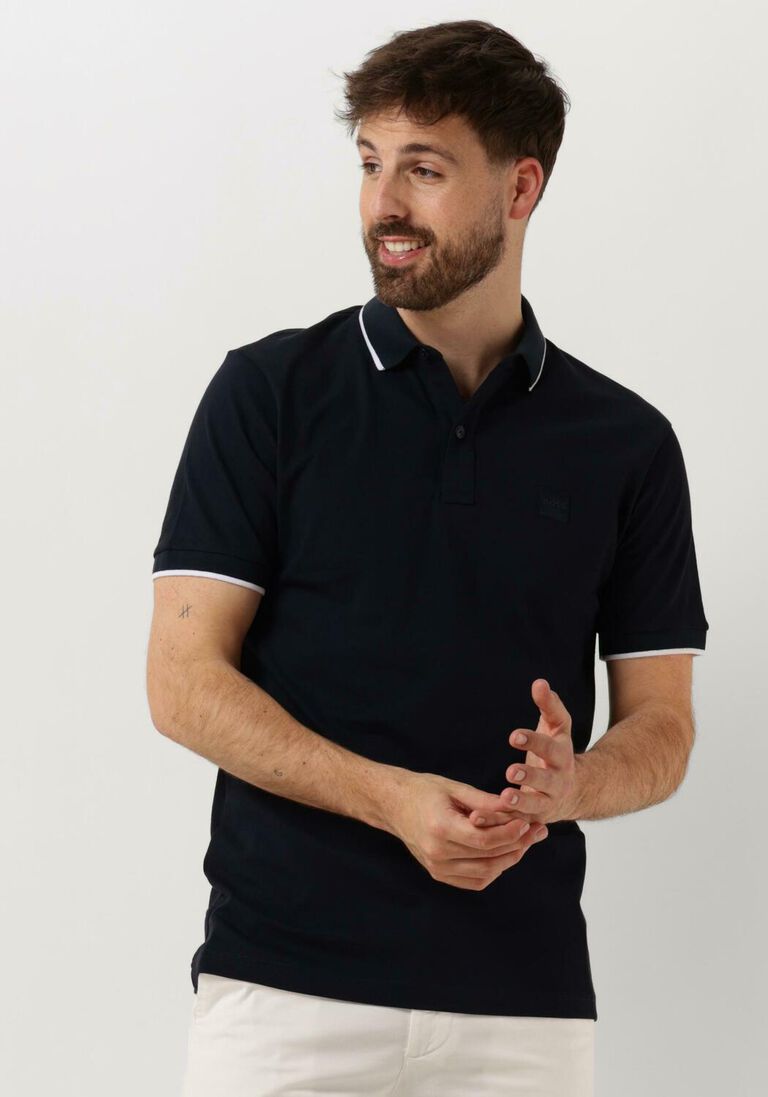 BOSS donkerblauwe boss polo passertip