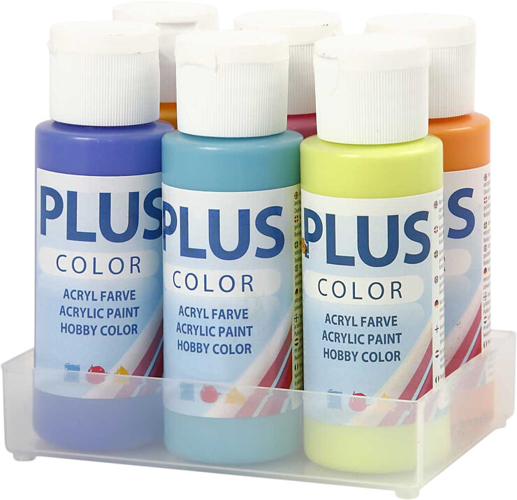 Creativ Company Plus Color Hobbymaling, colorful, 6x60ml.
