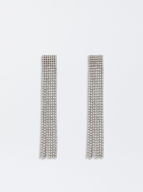 Pendientes Con Cristales - Negro