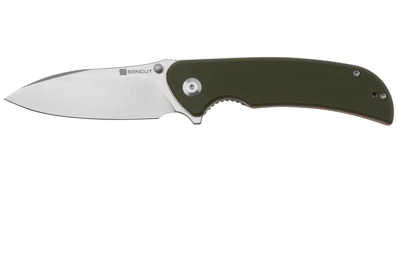 Sencut Borzam S23077-1 Satin 9Cr18MoV, OD Green G10 zakmes