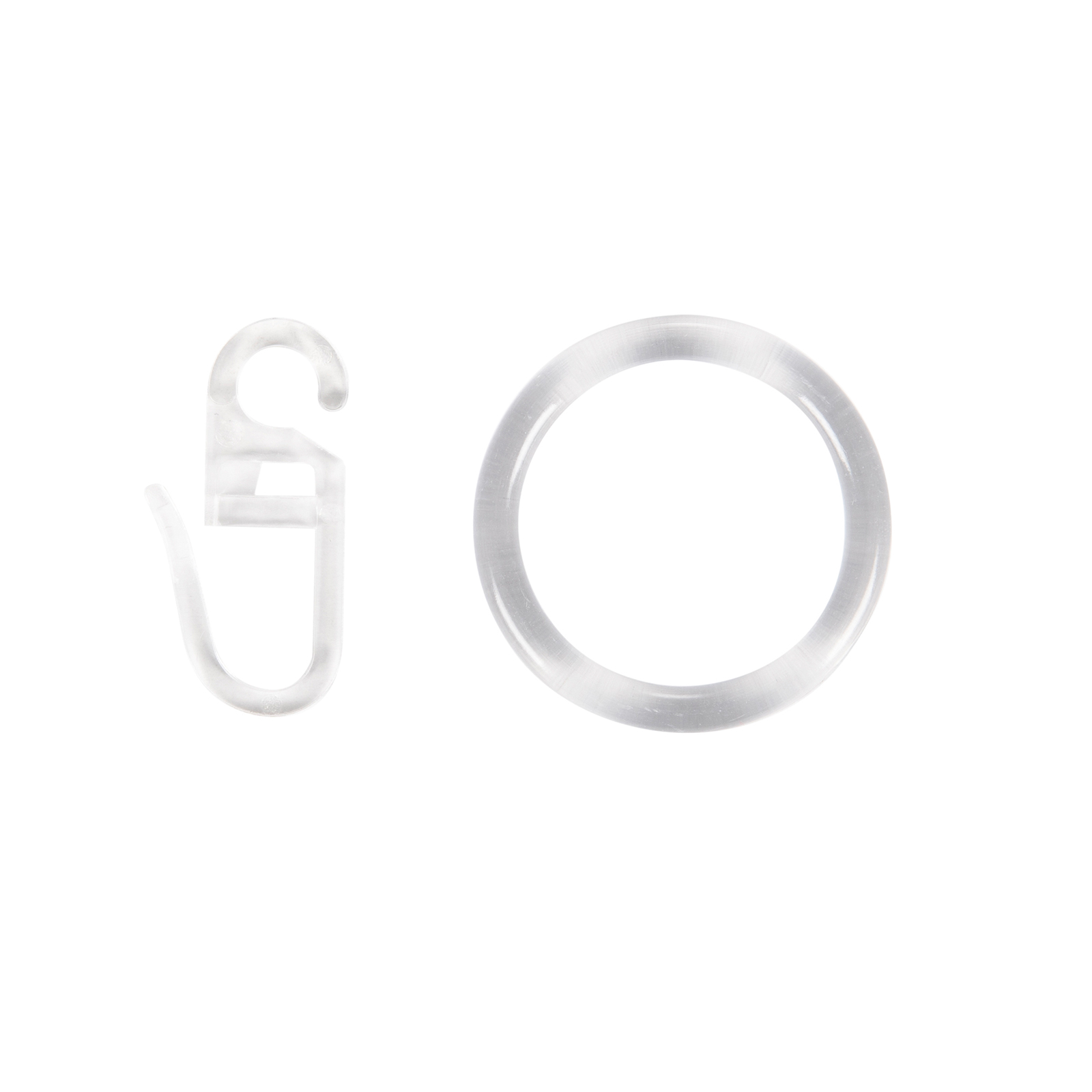 8er Pack Gardinenringe - transparent - mit Haken