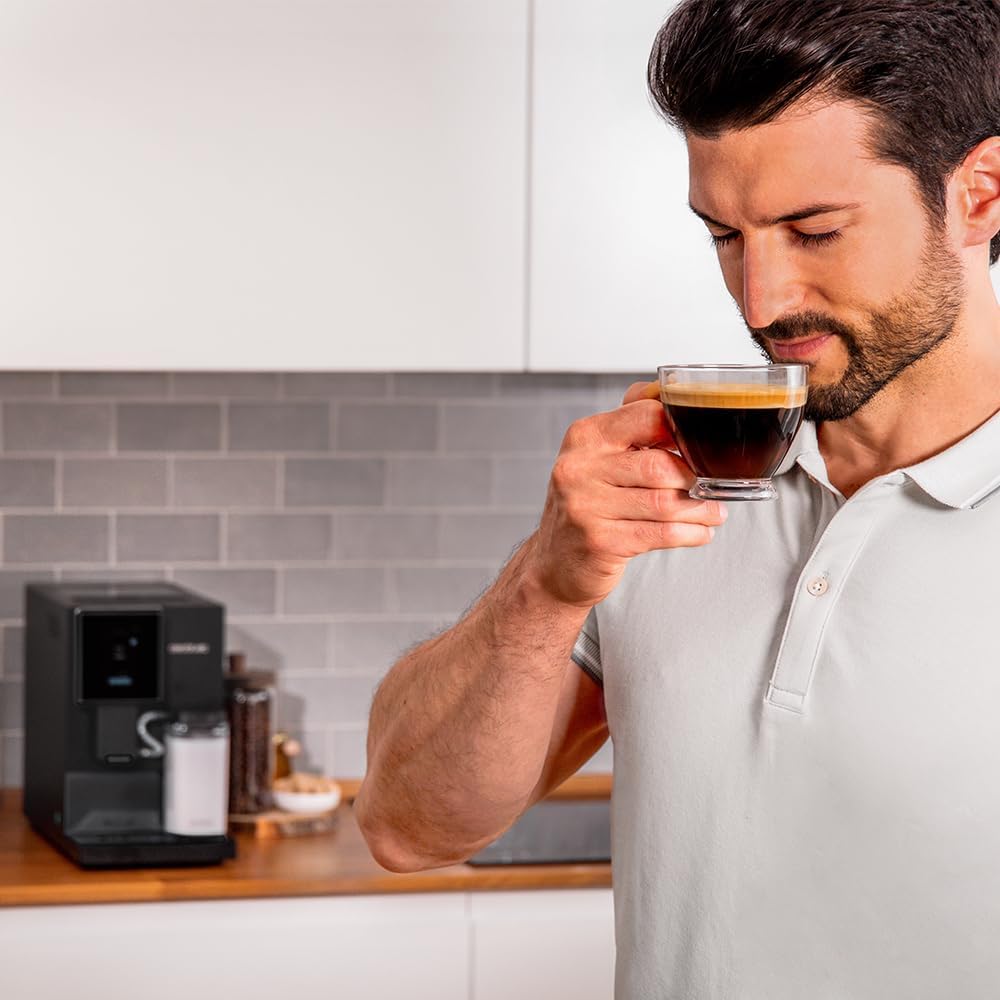 Cecotec Machine a Café Espresso Superautomatique Cremmaet Compactccino Connected Black Rose. 19 Bars, cran TFT, Wifi, Moulin Integré, Réservoir d'eau 1,1 L et de lait 400 ml, Nettoyage Automatique
