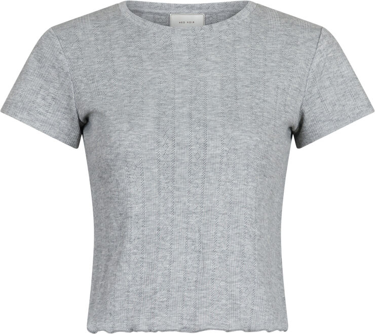 Neo Noir Lonnie Pointelle Top Light grey