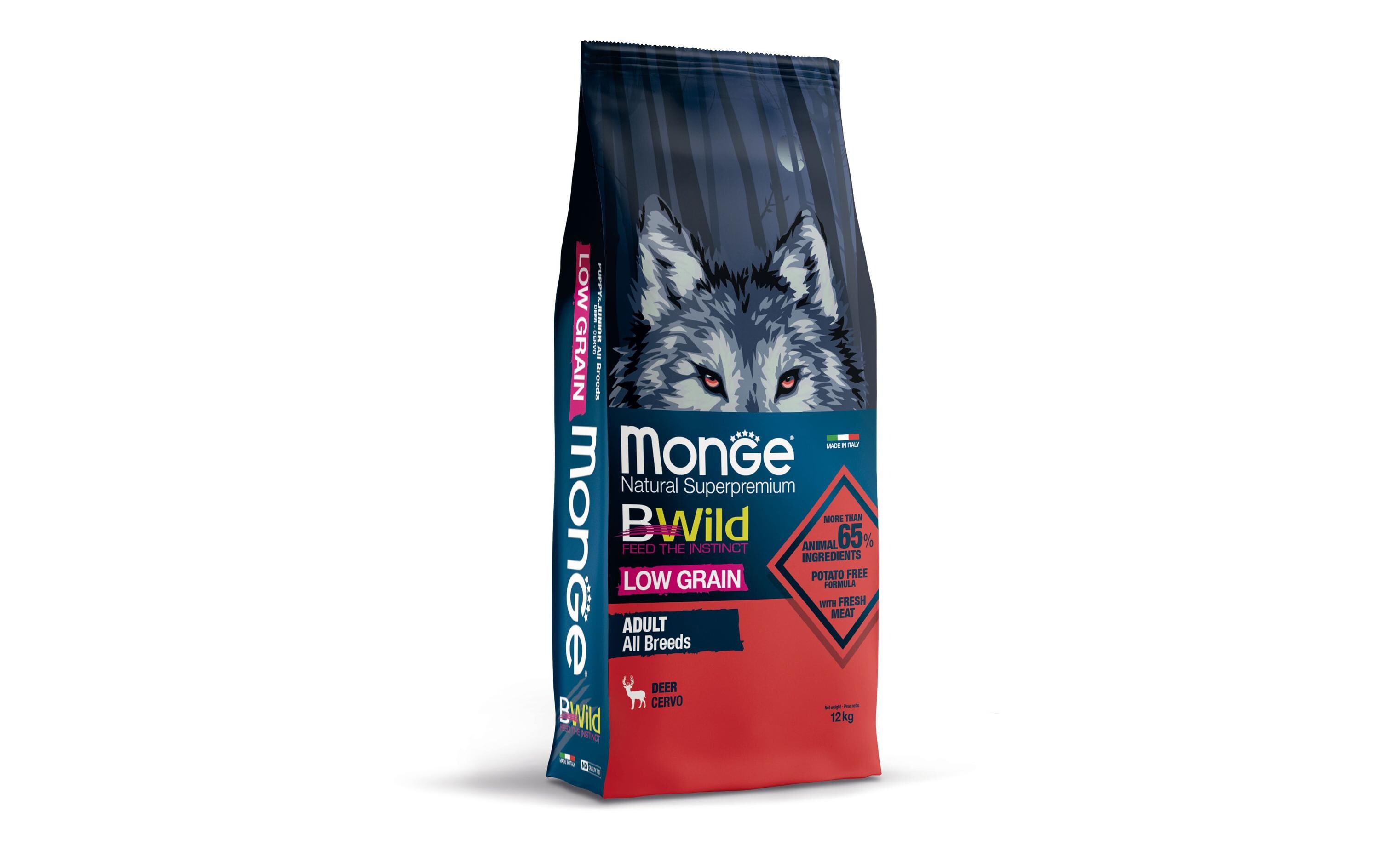 Trockenfutter BWild Low Grain Adult, Hirsch, 12 kgAlleinfuttermittel für ausgewachsene Hunde