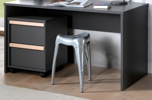 4-teiliges Hochbett-Set LONDON - anthrazit - 90x200 cm