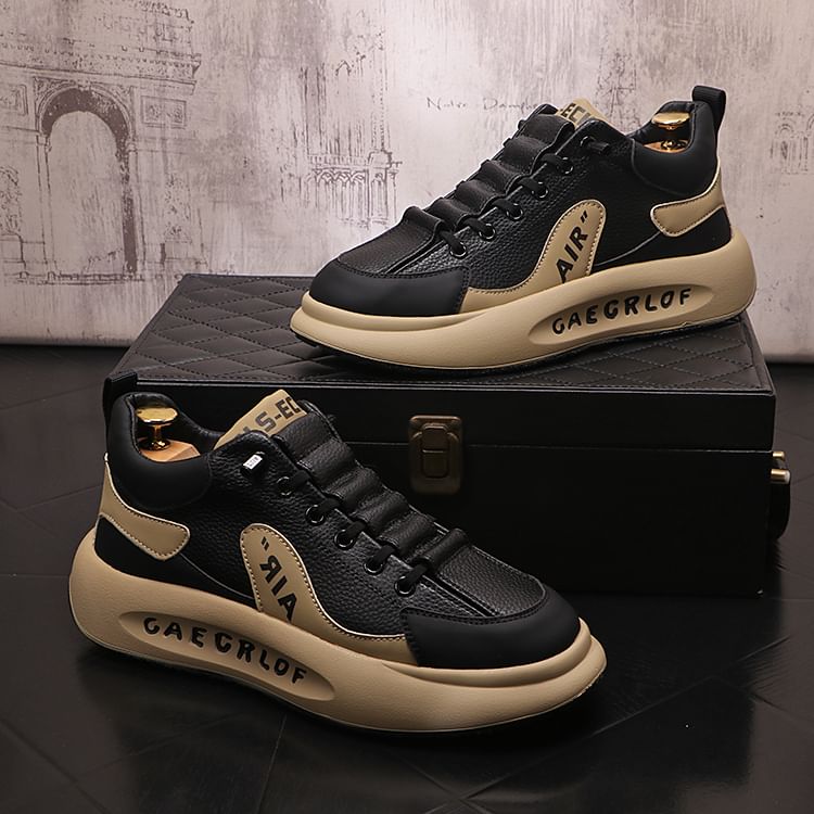 Mr Ozera - Platform sneakers met imitatieleren letters (verschillende ontwerpen)