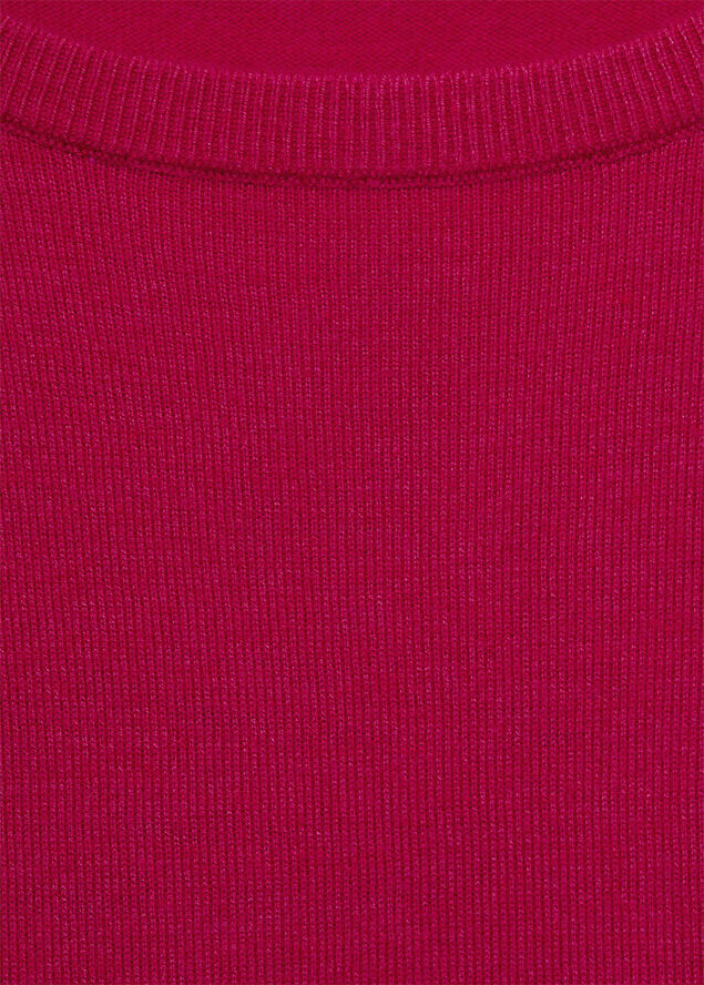 MANGO Fine-knit crew neck sweater Bright pink