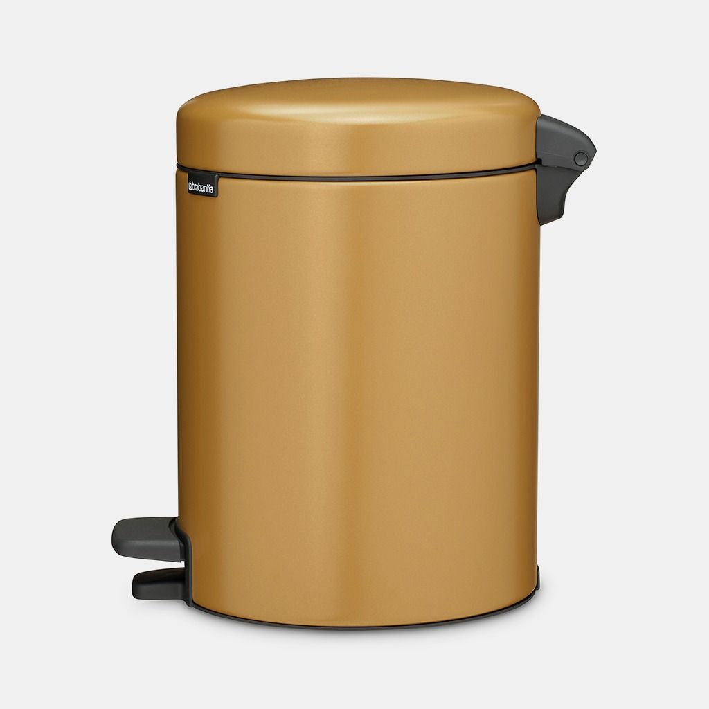 NewIcon Pedaalemmer, 5 liter, kunststof binnenemmer - Warm Gold