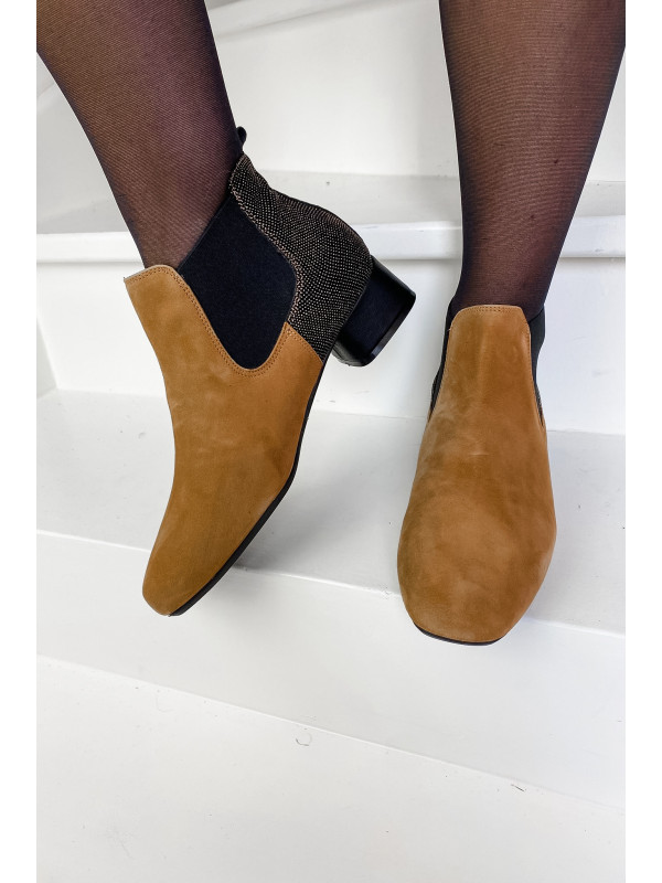 Bottines Keegan Cognac/Or - Reqins