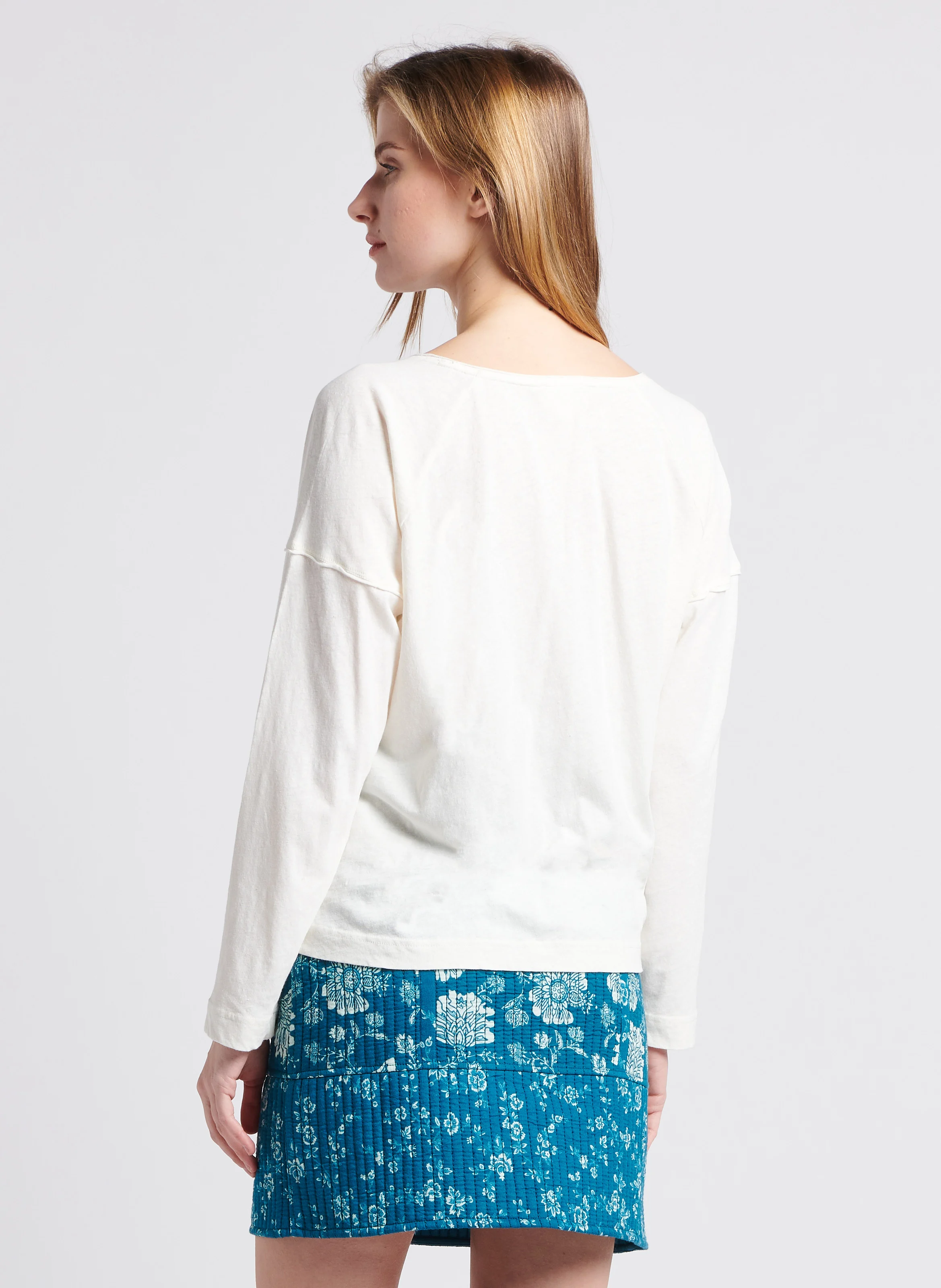 DAKOTA - Tee-shirt col bateau en coton mélangé | Blanc