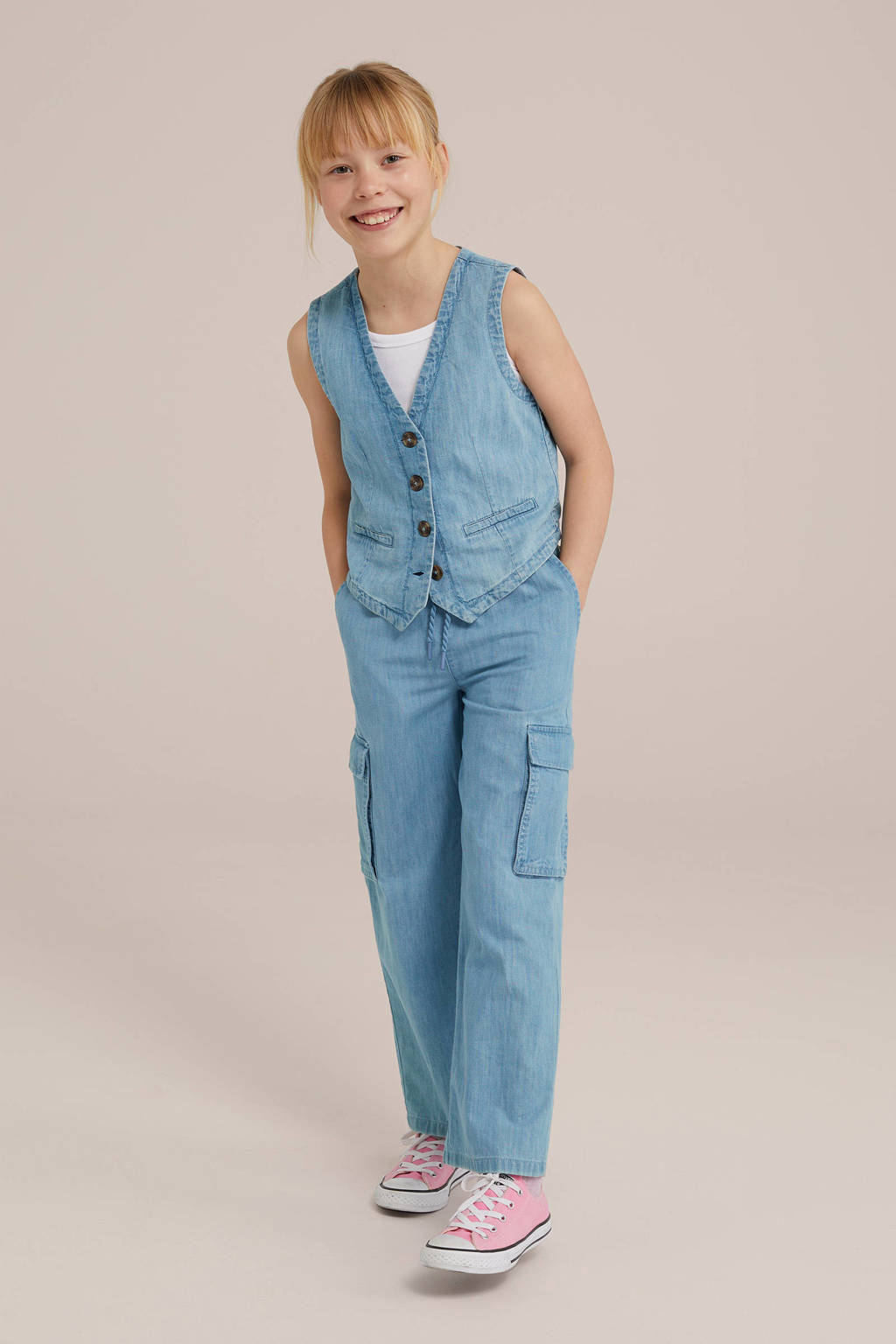 WE Fashion gilet blue denim