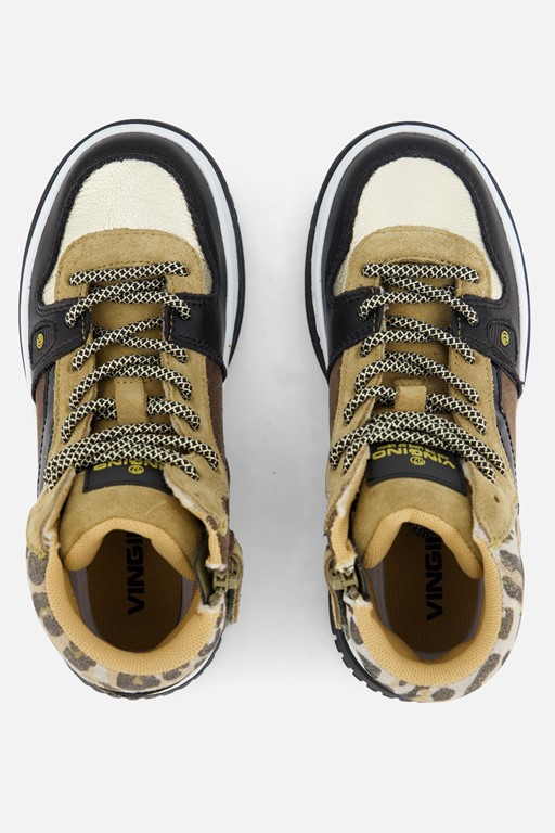Vingino Maxime Mid Sneakers zwart Leer