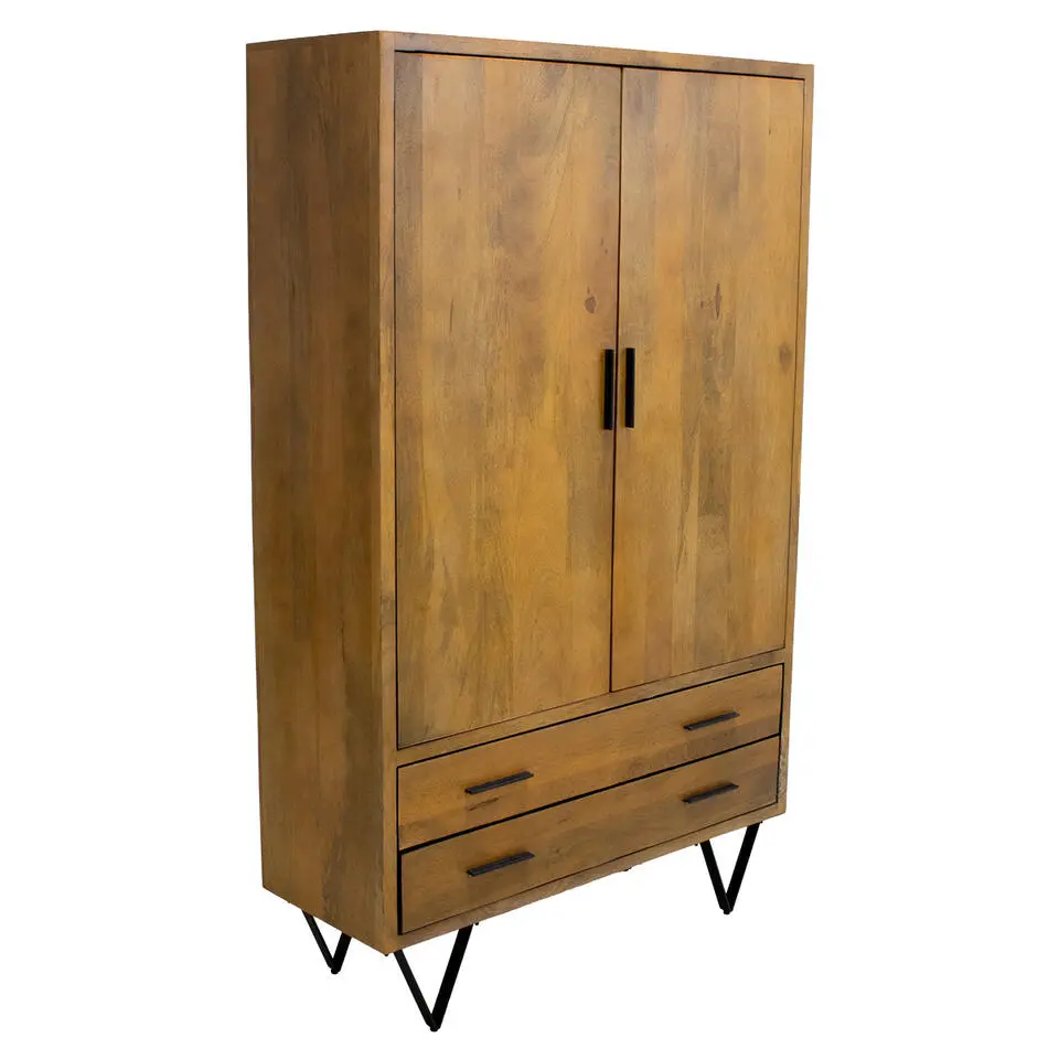 Kast Donkerbruin Mangohout - 110x40x180 - Metaal - Ubud