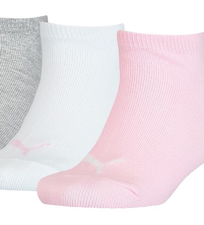 Puma Ankeltr?mper - 3-pak - Rosa/Hvid/Gråmeleret