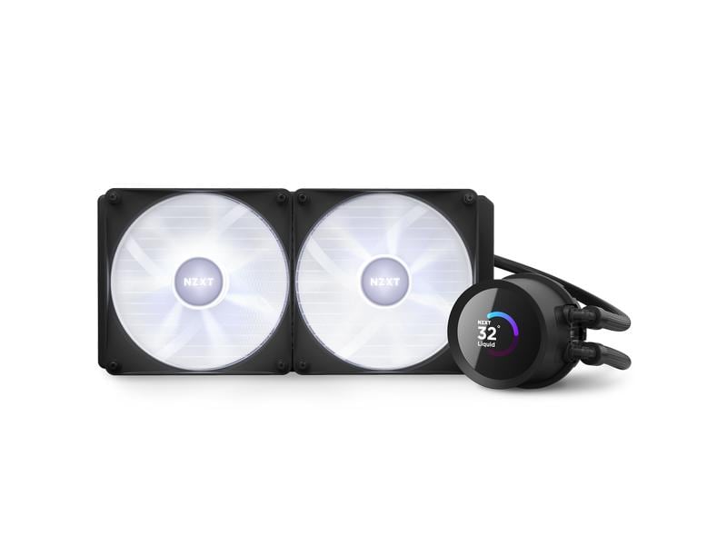 NZXT Wasserkühlung Kraken 280 RGB Schwarz Wasserkühler für Intel und AMD Prozessorsockel mit LCD-Anzeige und RGB-Lüftern