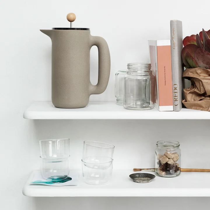Muuto - Corky Trinkglas (4er-Set), low, grau