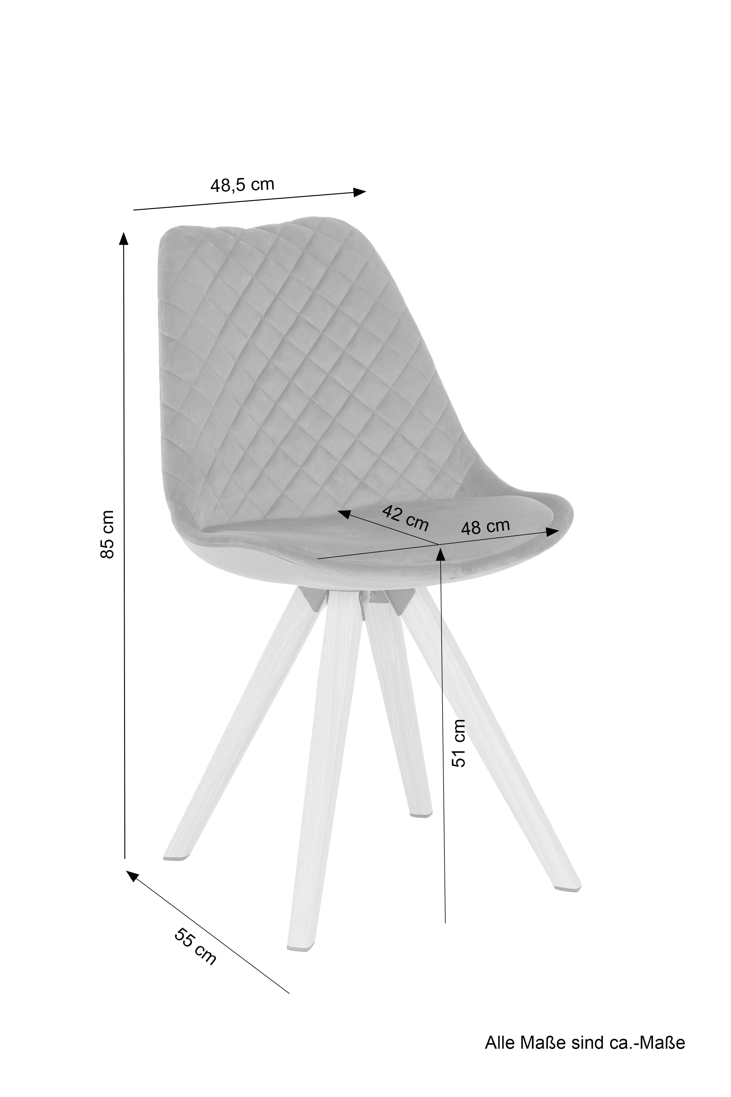 byLIVING Esszimmerstuhl ARIK, 2er Set, Samtbezug dunkelgrün, Gestell Eiche-Optik