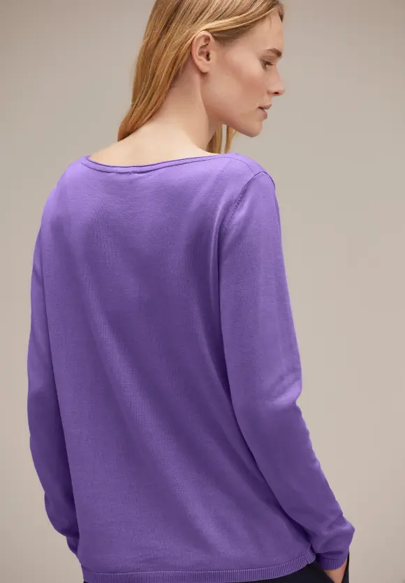 U-Boot Ausschnitt Pullover - lupine lilac