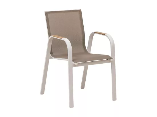 Chaise de jardin taupe en aluminium Ayden (lot de 2)