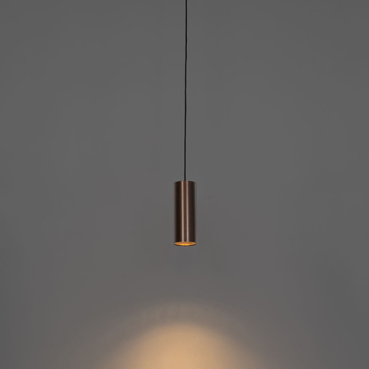 Design hanglamp donkerbrons incl. rail adapter 1-fase - Iconic Tubo