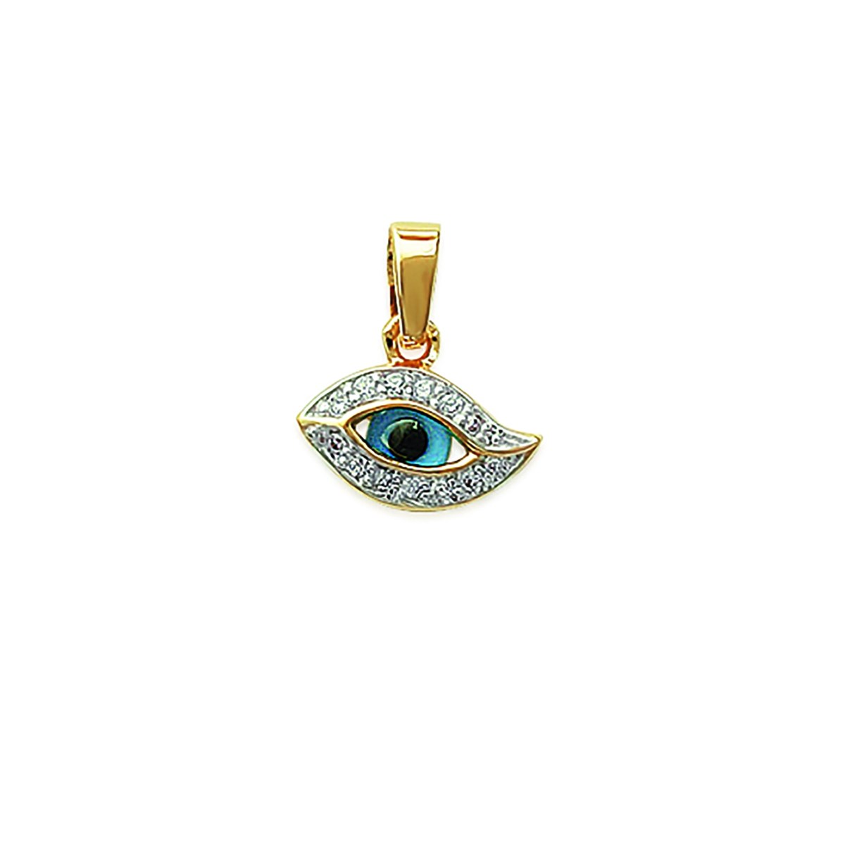Pendentif Brillaxis oeil plaqué or