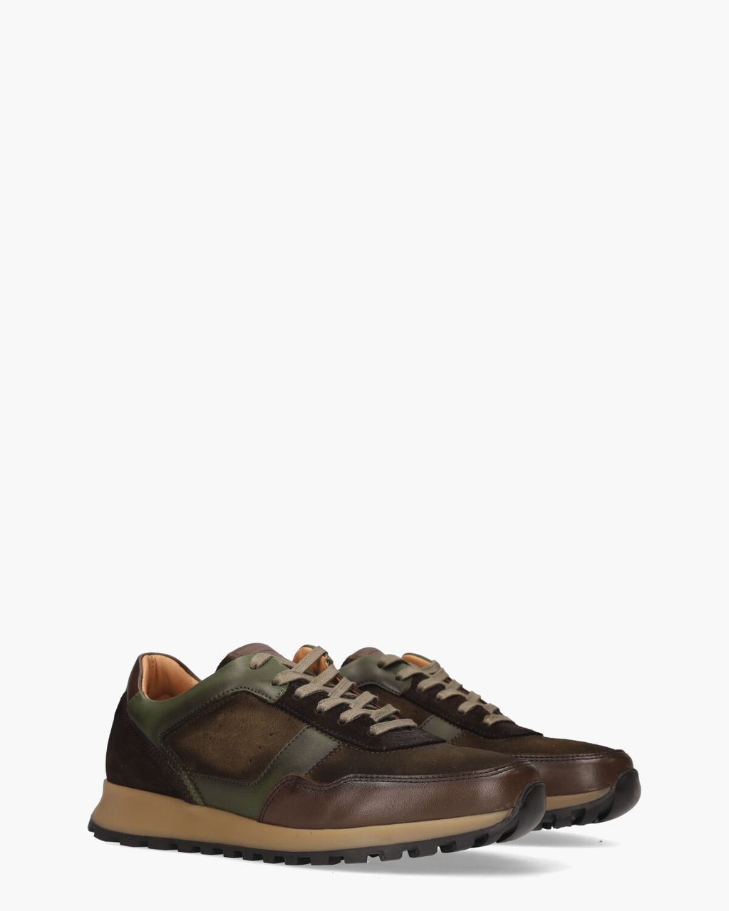 Cypres Uriel Bruin/Groen Herensneakers