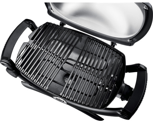 Weber Q 1400 elektrische grill, donkergrijs, 2,2 kW, grilloppervlak 43 x 32 cm, geëmailleerd gietijzeren grillrooster, deksel en behuizing van gegoten aluminium