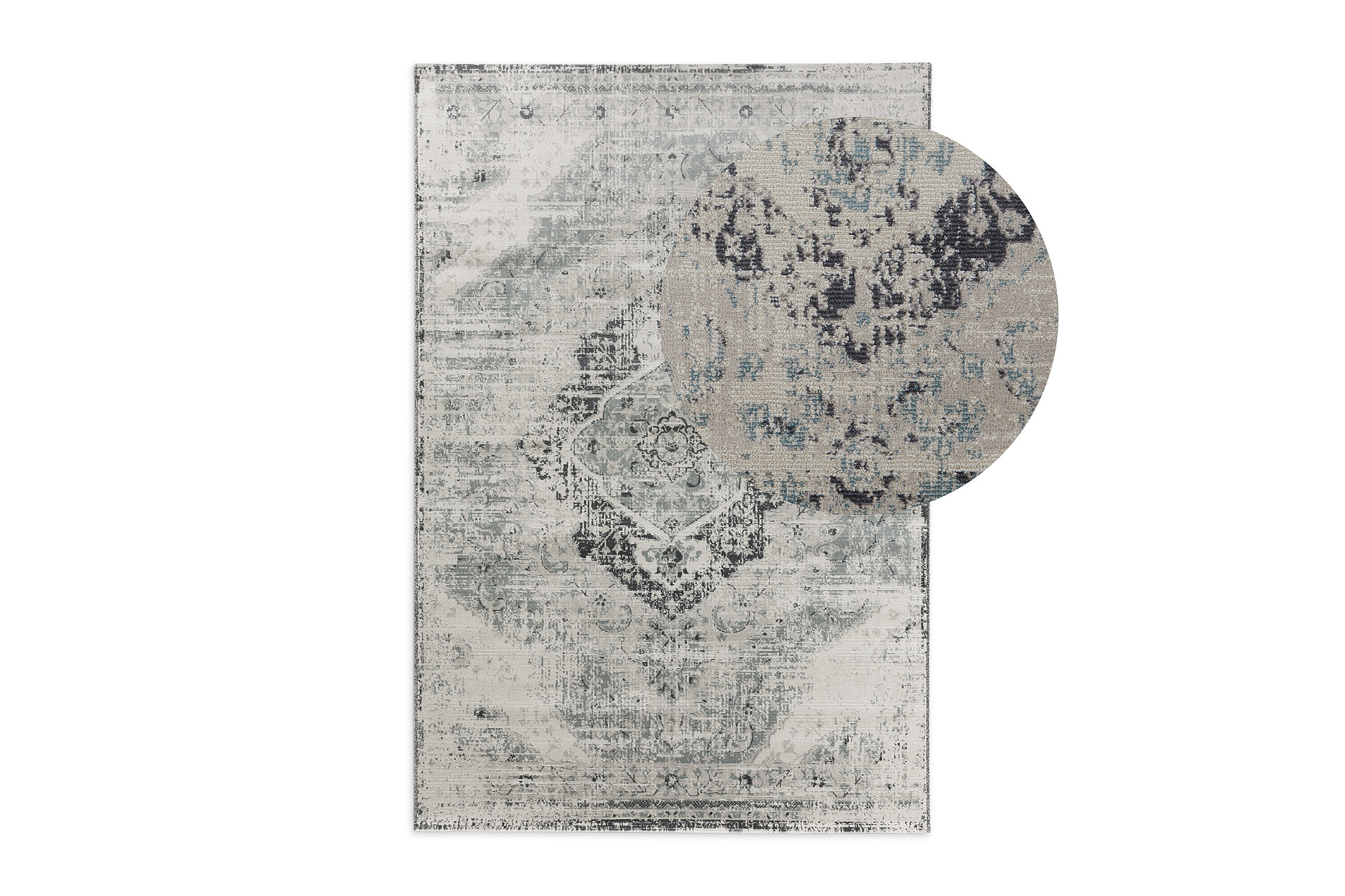 Vloerkleed Aqua Thuy beige/zilver 80x150 cm