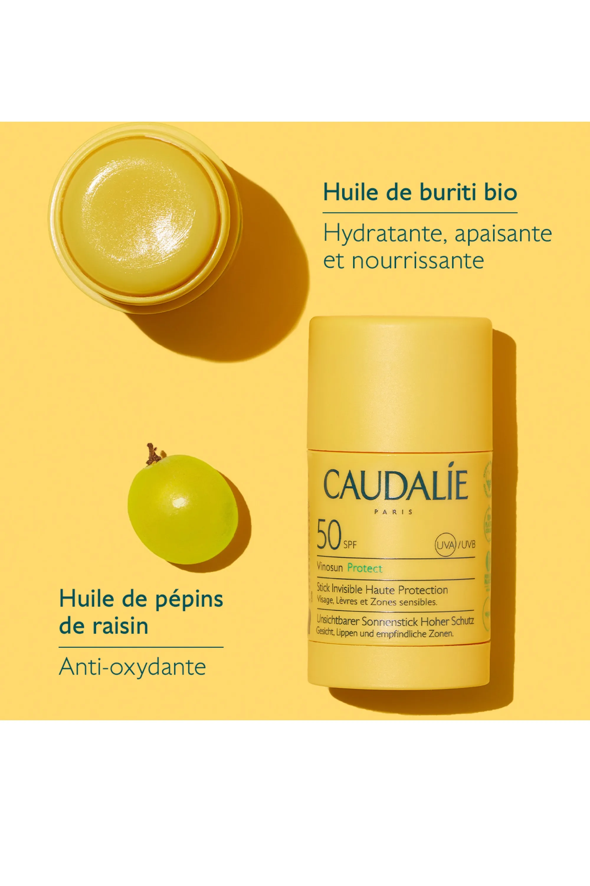Caudalie Stick solaire Vinosun Protect Stick Invisible SPF50-15 g