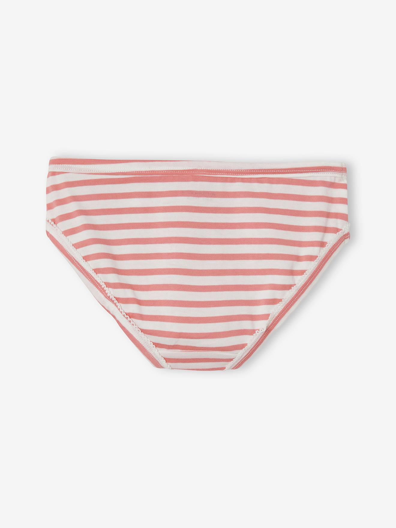 Pacote com 7 calcinhas brancas estampadas para meninas