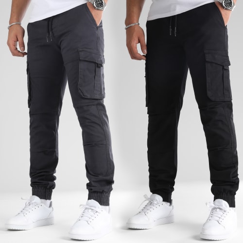 Lot De 2 Pantalons Cargo 1070318 Noir Gris Anthracite