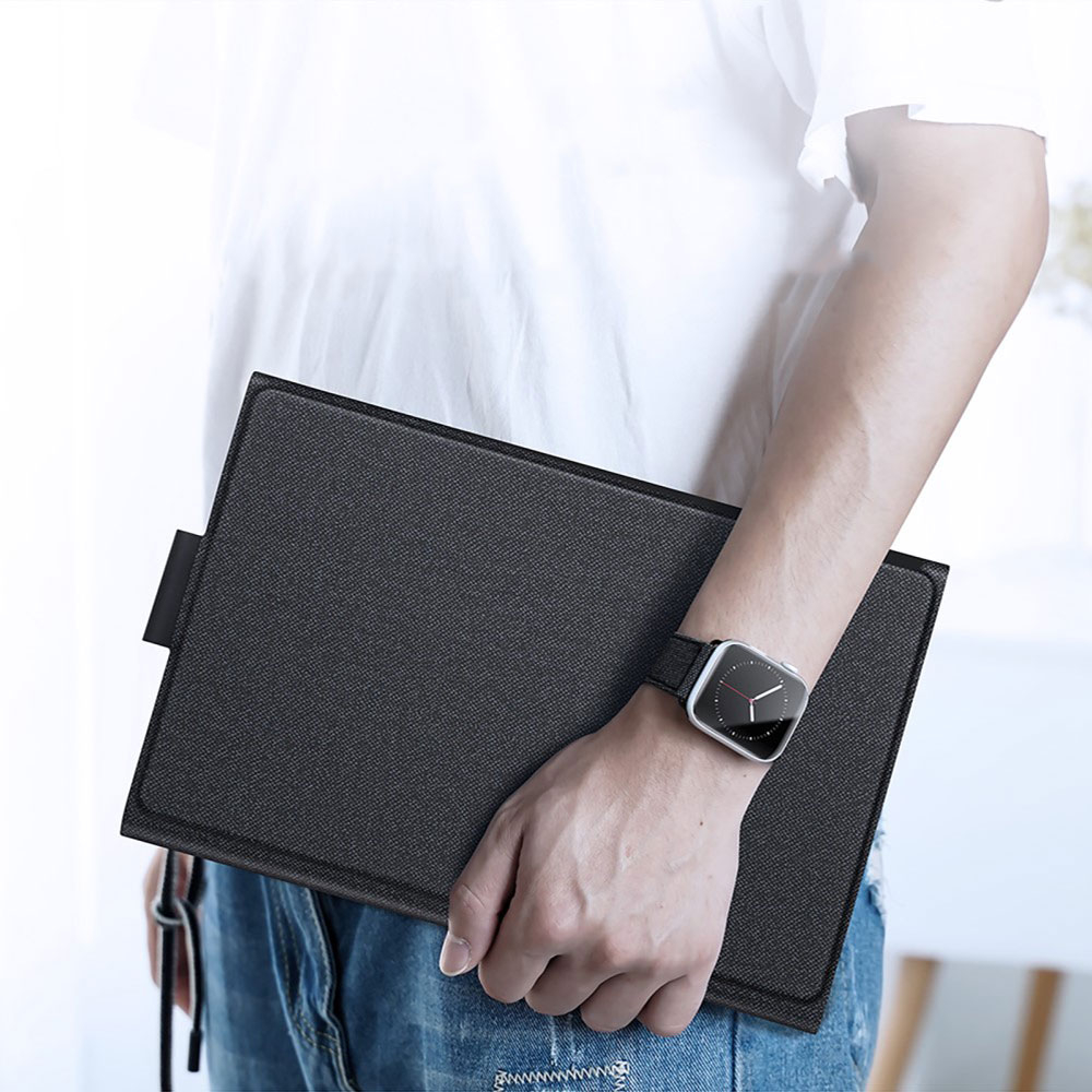 2in1 Samsung Galaxy Tab S9 FE  Plus / S9  Plus Leder Tasche Smart Cover Magnetische Bluetooth Tastatur - Schwarz