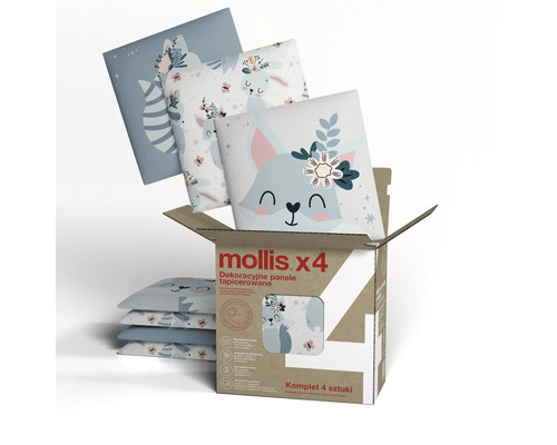 Wandkussenset met wasbeerprint, fluweellook, 30 x 30 cm, 4-delig.