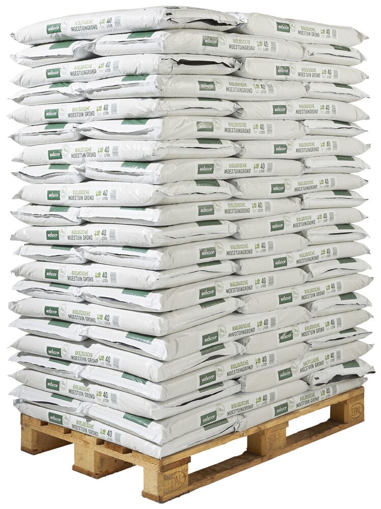 Welkoop Biologische Moestuingrond - Potgrond 40L Pallet - 63 Stuks