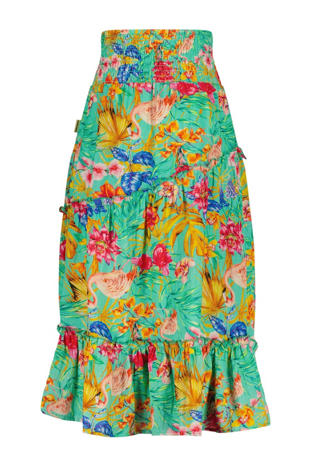 Vingino gebloemde rok Qisanne groen/multicolor