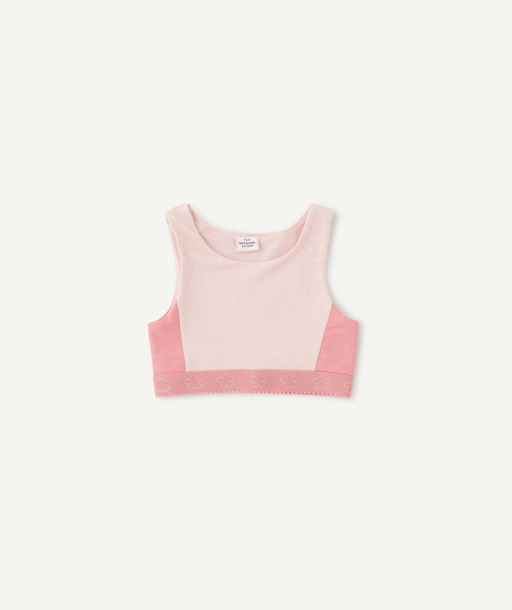 BRASSIÈRE FILLE ROSE PÂLE AVEC EMPIÈCEMENTS ET ÉLASTIQUE