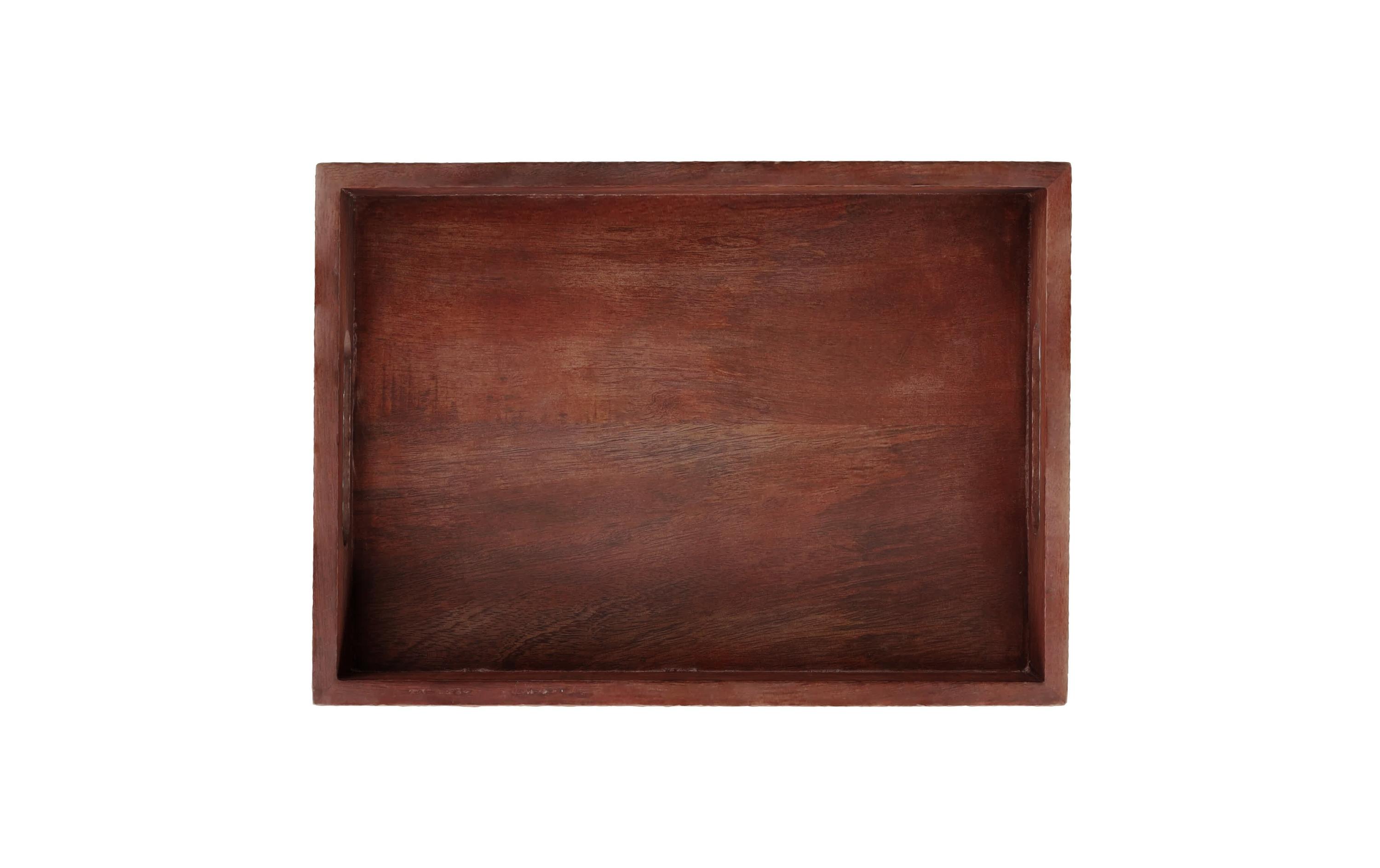 Serviertablett Mangoholz Braun, 26 x 36 cmFrühstückstablett für Speisen und Getränke