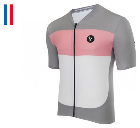 Maillot Manches Courtes LeBram Eze Gris Rose Coupe Ajustée